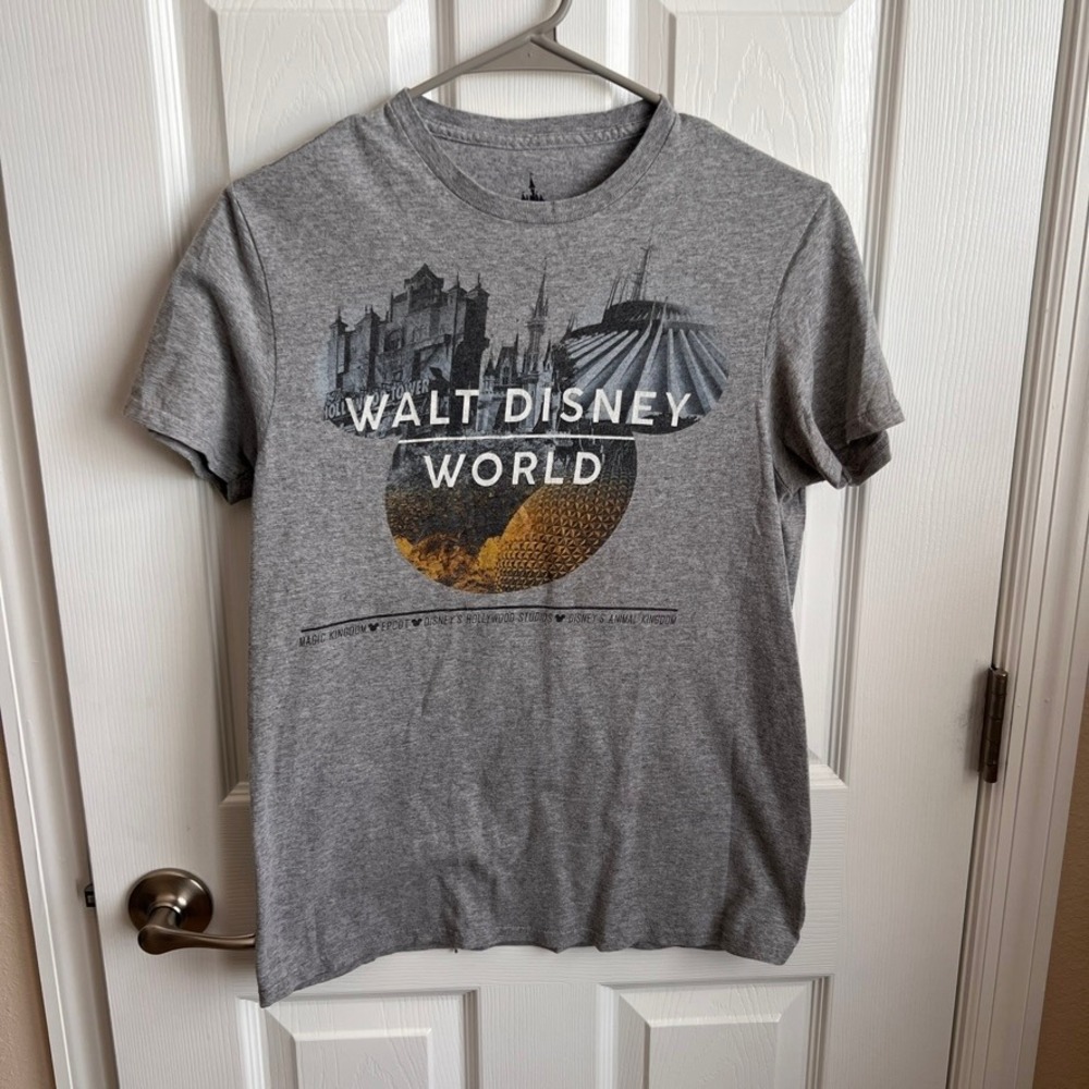 Disney Walt Disney World T-Shirt‎ Theme Park Icons Gray Tee Small